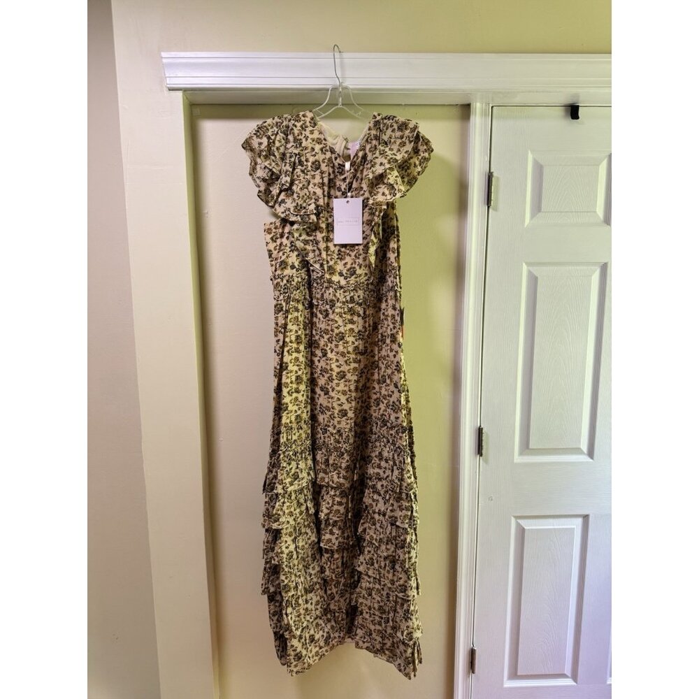 Mac Duggal Womens Floral Ruffled Special Occasion Evening Dress Gown 70114